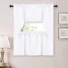 imageNICETOWN Half Window Curtains  Thermal Insulated Rod Pocket Blackout Curtain Tiers for Kids Nursery Kitchen Dining Bathroom Laundry 34 inch Wide x 36 inch Long Greyish White 1 PairPure White
