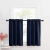 imageNICETOWN Half Window Curtains  Thermal Insulated Rod Pocket Blackout Curtain Tiers for Kids Nursery Kitchen Dining Bathroom Laundry 34 inch Wide x 36 inch Long Greyish White 1 PairNavy