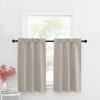imageNICETOWN Half Window Curtains  Thermal Insulated Rod Pocket Blackout Curtain Tiers for Kids Nursery Kitchen Dining Bathroom Laundry 34 inch Wide x 36 inch Long Greyish White 1 PairNatural