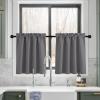 imageNICETOWN Half Window Curtains  Thermal Insulated Rod Pocket Blackout Curtain Tiers for Kids Nursery Kitchen Dining Bathroom Laundry 34 inch Wide x 36 inch Long Greyish White 1 PairGrey