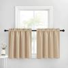 imageNICETOWN Half Window Curtains  Thermal Insulated Rod Pocket Blackout Curtain Tiers for Kids Nursery Kitchen Dining Bathroom Laundry 34 inch Wide x 36 inch Long Greyish White 1 PairBiscotti Beige