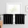 imageNICETOWN Half Window Curtains  Thermal Insulated Rod Pocket Blackout Curtain Tiers for Kids Nursery Kitchen Dining Bathroom Laundry 34 inch Wide x 36 inch Long Greyish White 1 PairBlack