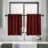 imageNICETOWN Half Window Curtains  Thermal Insulated Rod Pocket Blackout Curtain Tiers for Kids Nursery Kitchen Dining Bathroom Laundry 34 inch Wide x 36 inch Long Greyish White 1 PairBurgundy Red