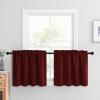 imageNICETOWN Half Window Curtains  Thermal Insulated Rod Pocket Blackout Curtain Tiers for Kids Nursery Kitchen Dining Bathroom Laundry 34 inch Wide x 36 inch Long Greyish White 1 PairBurgundy Red