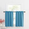 imageNICETOWN Half Window Curtains  Thermal Insulated Rod Pocket Blackout Curtain Tiers for Kids Nursery Kitchen Dining Bathroom Laundry 34 inch Wide x 36 inch Long Greyish White 1 PairTeal Blue