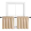 imageNICETOWN Half Window Curtains  Thermal Insulated Rod Pocket Blackout Curtain Tiers for Kids Nursery Kitchen Dining Bathroom Laundry 34 inch Wide x 36 inch Long Greyish White 1 PairBiscotti Beige