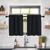imageNICETOWN Half Window Curtains  Thermal Insulated Rod Pocket Blackout Curtain Tiers for Kids Nursery Kitchen Dining Bathroom Laundry 34 inch Wide x 36 inch Long Greyish White 1 PairBlack