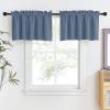 imageNICETOWN Half Window Curtains  Thermal Insulated Rod Pocket Blackout Curtain Tiers for Kids Nursery Kitchen Dining Bathroom Laundry 34 inch Wide x 36 inch Long Greyish White 1 PairStone Blue