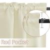 imageNICETOWN Half Window Curtains  Thermal Insulated Rod Pocket Blackout Curtain Tiers for Kids Nursery Kitchen Dining Bathroom Laundry 34 inch Wide x 36 inch Long Greyish White 1 PairLight Beige