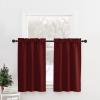 imageNICETOWN Half Window Curtains  Thermal Insulated Rod Pocket Blackout Curtain Tiers for Kids Nursery Kitchen Dining Bathroom Laundry 34 inch Wide x 36 inch Long Greyish White 1 PairBurgundy Red