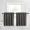 imageNICETOWN Half Window Curtains  Thermal Insulated Rod Pocket Blackout Curtain Tiers for Kids Nursery Kitchen Dining Bathroom Laundry 34 inch Wide x 36 inch Long Greyish White 1 PairGrey
