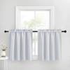 imageNICETOWN Half Window Curtains  Thermal Insulated Rod Pocket Blackout Curtain Tiers for Kids Nursery Kitchen Dining Bathroom Laundry 34 inch Wide x 36 inch Long Greyish White 1 PairGreyish White