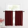 imageNICETOWN Half Window Curtains  Thermal Insulated Rod Pocket Blackout Curtain Tiers for Kids Nursery Kitchen Dining Bathroom Laundry 34 inch Wide x 36 inch Long Greyish White 1 PairBurgundy Red