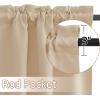 imageNICETOWN Half Window Curtains  Thermal Insulated Rod Pocket Blackout Curtain Tiers for Kids Nursery Kitchen Dining Bathroom Laundry 34 inch Wide x 36 inch Long Greyish White 1 PairBiscotti Beige