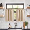 imageNICETOWN Half Window Curtains  Thermal Insulated Rod Pocket Blackout Curtain Tiers for Kids Nursery Kitchen Dining Bathroom Laundry 34 inch Wide x 36 inch Long Greyish White 1 PairBiscotti Beige