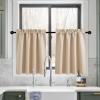 imageNICETOWN Half Window Curtains  Thermal Insulated Rod Pocket Blackout Curtain Tiers for Kids Nursery Kitchen Dining Bathroom Laundry 34 inch Wide x 36 inch Long Greyish White 1 PairBiscotti Beige