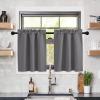 imageNICETOWN Half Window Curtains  Thermal Insulated Rod Pocket Blackout Curtain Tiers for Kids Nursery Kitchen Dining Bathroom Laundry 34 inch Wide x 36 inch Long Greyish White 1 PairGrey