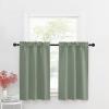 imageNICETOWN Half Window Curtains  Thermal Insulated Rod Pocket Blackout Curtain Tiers for Kids Nursery Kitchen Dining Bathroom Laundry 34 inch Wide x 36 inch Long Greyish White 1 PairGreyish Green