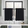 imageNICETOWN Half Window Curtains  Thermal Insulated Rod Pocket Blackout Curtain Tiers for Kids Nursery Kitchen Dining Bathroom Laundry 34 inch Wide x 36 inch Long Greyish White 1 PairBlack