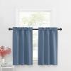 imageNICETOWN Half Window Curtains  Thermal Insulated Rod Pocket Blackout Curtain Tiers for Kids Nursery Kitchen Dining Bathroom Laundry 34 inch Wide x 36 inch Long Greyish White 1 PairStone Blue