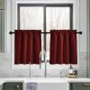 imageNICETOWN Half Window Curtains  Thermal Insulated Rod Pocket Blackout Curtain Tiers for Kids Nursery Kitchen Dining Bathroom Laundry 34 inch Wide x 36 inch Long Greyish White 1 PairBurgundy Red