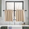 imageNICETOWN Half Window Curtains  Thermal Insulated Rod Pocket Blackout Curtain Tiers for Kids Nursery Kitchen Dining Bathroom Laundry 34 inch Wide x 36 inch Long Greyish White 1 PairBiscotti Beige