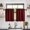 imageNICETOWN Half Window Curtains  Thermal Insulated Rod Pocket Blackout Curtain Tiers for Kids Nursery Kitchen Dining Bathroom Laundry 34 inch Wide x 36 inch Long Greyish White 1 PairBurgundy Red
