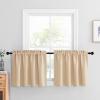 imageNICETOWN Half Window Curtains  Thermal Insulated Rod Pocket Blackout Curtain Tiers for Kids Nursery Kitchen Dining Bathroom Laundry 34 inch Wide x 36 inch Long Greyish White 1 PairBiscotti Beige