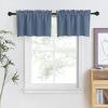 imageNICETOWN Half Window Curtains  Thermal Insulated Rod Pocket Blackout Curtain Tiers for Kids Nursery Kitchen Dining Bathroom Laundry 34 inch Wide x 36 inch Long Greyish White 1 PairStone Blue
