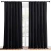 imageNICETOWN Halloween Black Blackout Curtain Blinds  Solid Thermal Insulated Window Treatment Blackout Drapes for Bedroom 2 Panels 70 inches Wide by 95 inches Long