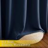 imageNICETOWN Navy Blue Blackout Room Divider Curtains 144 inch Length Grommet Energy Saving Thermal Drapes Sound Reducing Window Treatments for Living Room 1 Panel W80 x L144