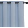 imageNICETOWN Patio Blackout Curtain Panels  Extra Wide Sliding Door Thermal Insulated Drape Privacy Room Divider Curtain for Bedroom Office Vintage Blue 66 x 118 Inch Long