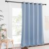 imageNICETOWN Patio Blackout Curtain Panels  Extra Wide Sliding Door Thermal Insulated Drape Privacy Room Divider Curtain for Bedroom Office Vintage Blue 66 x 118 Inch Long