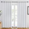 imageNICETOWN Room Darkening Curtain for Living Room  Easy Care Solid Thermal Insulated Grommet Doorway Window Curtain Drape for Bedroom 1 Panel W66 by L84 Greyish White