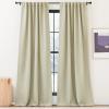 imageNICETOWN Room Darkening Living Room Curtains 96 inches Long Pinch Pleated Curtains Faux Linen Blend Light Blocking Noise Canceling Drapes for Bedroom Linen Beige W52 x L96 2 Panels