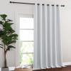 imageNICETOWN Room Darkening Patio Door Curtain for Living Room Darkening Grommet Sound Reducing Privacy Window Treatment for Bedroom Greyish White 1 Panel W80 x L102