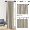 imageNICETOWN Sand Chenille Velvet Curtains 90 inches Long Privacy Luxury Rod Pocket Back Tab Thermal Insulated Room Darkening Window Drapes for Sliding Glass DoorBedroom W52 x L90 2 Panels
