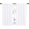 imageNICETOWN Window Curtain Panels  Rod Pocket Curtain Set for Bedroom White 2 Panels 42 by 45