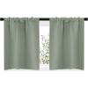 imageNICETOWN Window Curtains Blackout Drapes  Thermal Insulated Solid Rod Pocket Blackout CurtainsDraperies for Living Room Sage Green One Pair 29 by 20Inch