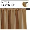 imageNICETOWN Window Curtains Blackout Drapes Gold Brown 1 Pair 52 by 84Inch Thermal Insulated Solid Rod Pocket Blackout CurtainsDraperies for Living Room