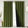 imageNICETOWN 100 Blackout Blinds Set of 2 70 inches x 108 inches Olive Green Laundry Room Decor Window Treatment Curtains for Large Patio Sliding Door Thermal Insulated Curtains for Bedroom