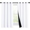 imageNICETOWN 100 Blackout Curtains 57 inches Long DoubleDeck Completely Blackout Window Treatment Thermal Insulated Lined Drapes for Small Window White 1 Pair 55 inches Width Each Panel