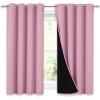 imageNICETOWN 100 Blackout Curtains with Black Liners Thermal Insulated Full Blackout 2Layer Lined Drapes Noise Cancellation Window Draperies for Dining Room Crystal Pink 2 Panels 52quot W by 54quot L