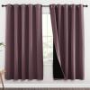 imageNICETOWN 100 Blackout Window Curtain Panels Full Light Blocking Drapes with Black Liner for Nursery 72inch Drop Thermal Insulated Draperies Dry Rose 2 Pieces 70inch Wide Per Panel