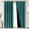 imageNICETOWN 100 Blackout Window Curtain Panels Sea Teal 2 PCs 62quot Wide Each Panel Cold and Full Light Blocking Drapes with Black Liner for Nursery 84 inches Drop Thermal Insulated Draperies