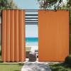 imageNICETOWN 2 Panels RodFree Outdoor Curtains for Patio Waterproof Sticky Top ampamp Back Tab Bottom with Free Rope for Wind Resistance Weatherproof Drapes for GazeboPorch W52 x L84 in Biscotti BeigeOrange