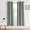 imageNICETOWN Bedroom Curtain Panels Blackout Draperies Greyish Green 1 Pair 34 by 70inch Thermal Insulated Solid Grommet Blackout CurtainsDrapes