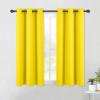 imageNICETOWN Bedroom Curtains Blackout Drapery Panels 2 Panels 42 x 54 Inch Bright Yellow Three Pass Microfiber Thermal Insulated Solid Ring Top Blackout Window CurtainsDrapes