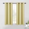 imageNICETOWN Bedroom Curtains Blackout Drapery Panels 2 Panels 42 x 54 Inch Paler Yellow 3 Pass Microfiber Thermal Insulated Solid Ring Top Blackout Window CurtainsDrapes