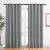 imageNICETOWN Bedroom Curtains Blackout Drapery Panels Three Pass Microfiber Thermal Insulated Solid Ring Top Blackout Window CurtainsDrapes Silver Grey 2 Panels 60 x 84 inches